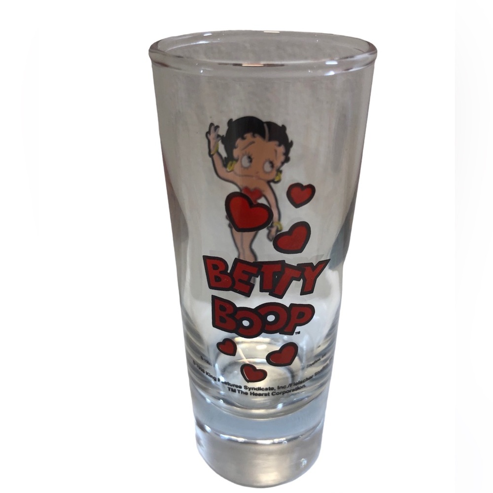 Vintage 1998 Betty Boop Long Shot glass, 2-1/2 oz